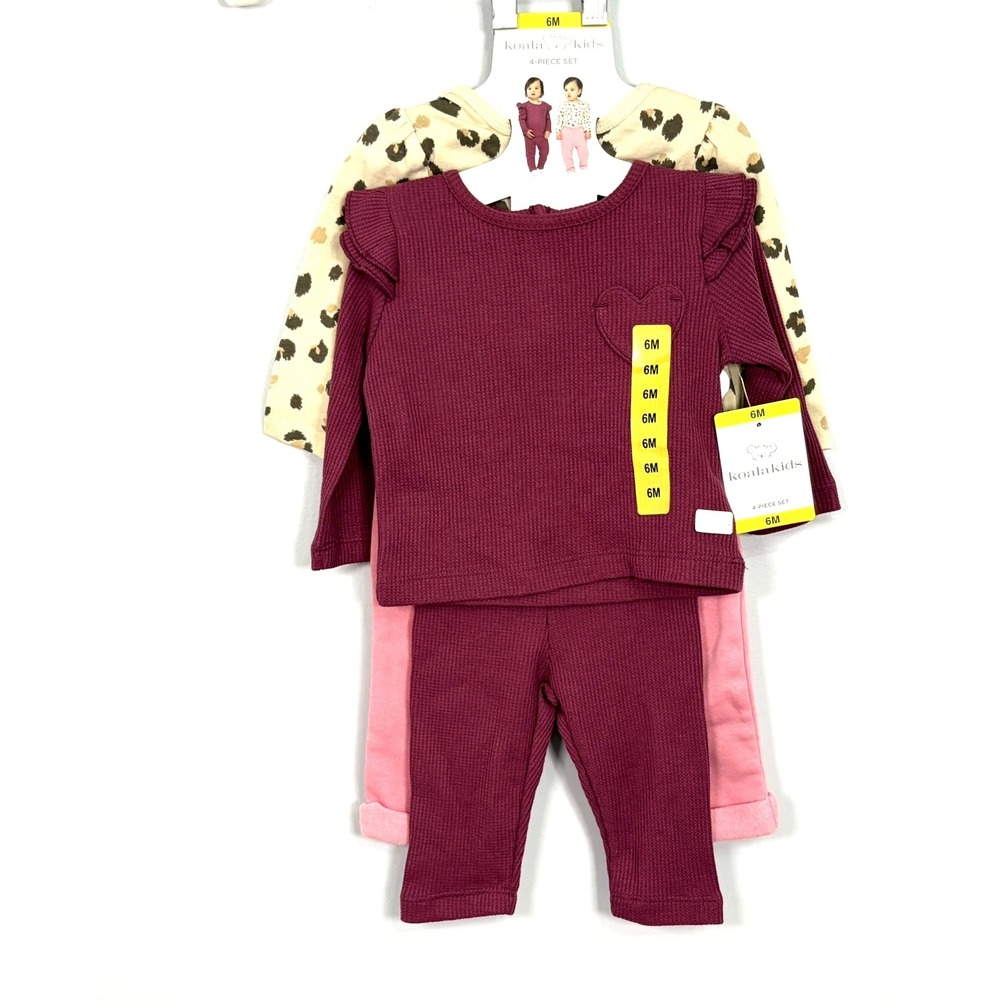 Koala Kids 4 Piece Girls Outfit Set 6 Months